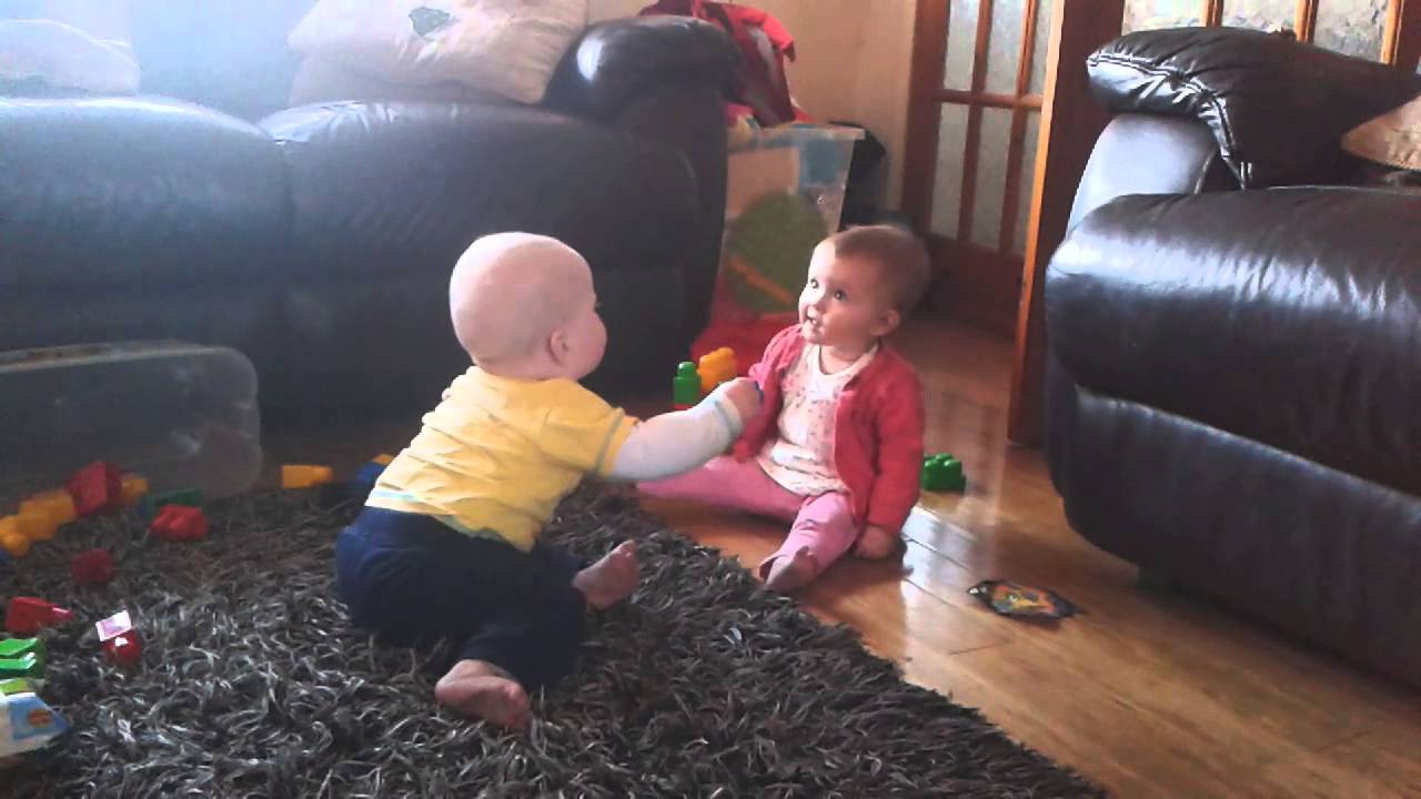 Hannah and Joshua, 9 month old twins sharing a jo YouTube