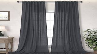 Must watch review for hanging curtains Blue Grey Curtains 96 Inches Long for Living Room