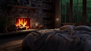 Tranquil Forest Rain and Crackling Fire: Serenading Nighttime Harmony for Deeper Sleep