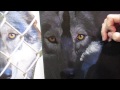 Painting a Gray Wolf in acrylics