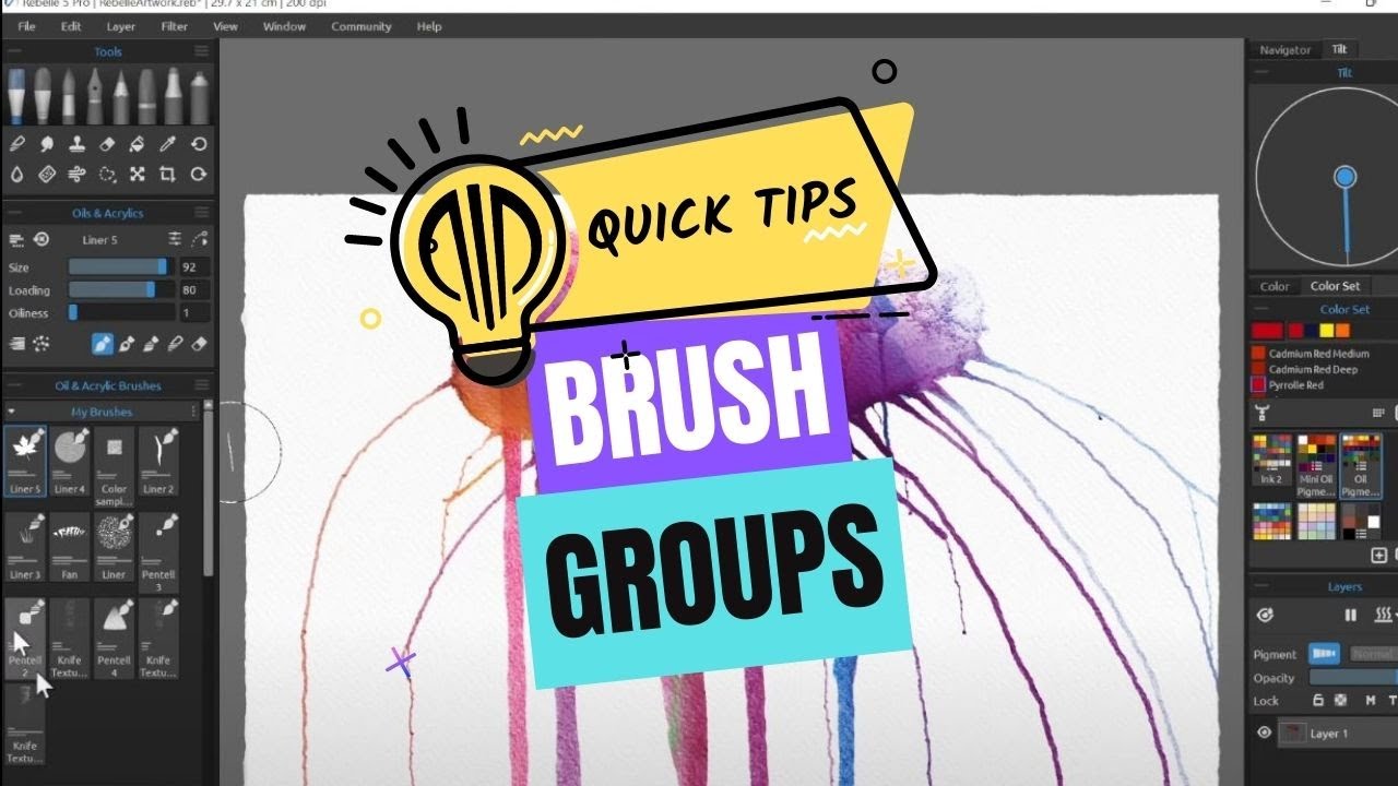 Rebelle Quick Tips How to Create Brush Groups YouTube