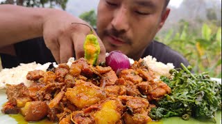 Pork Cherry Tomatoes And Dried Bamboo Shoot Fry Fern Fry Naga Mukbang Kents Vlog