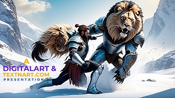 A  warrior faces off against a lion  #animation#graphicanimation#aftereffects #ai#digitalart