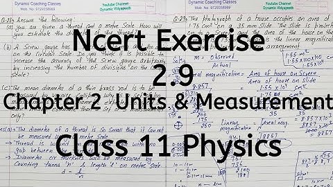 Ncert Exercise 1.9 | Chapter 1 | Units and Measurement | Class 11 Physics