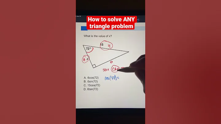 Missing Side of a Triangle Trigonometry Problem SOH CAH TOA (sin, cos, tan) #shorts #maths #math