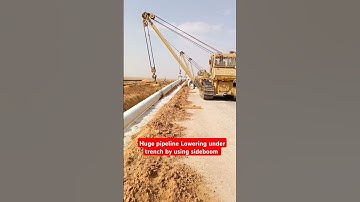 Huge pipeline Lowering under Trench by using sideboom