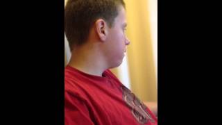 Mitchell coming out from under the gas after having his wisdom teeth pulled