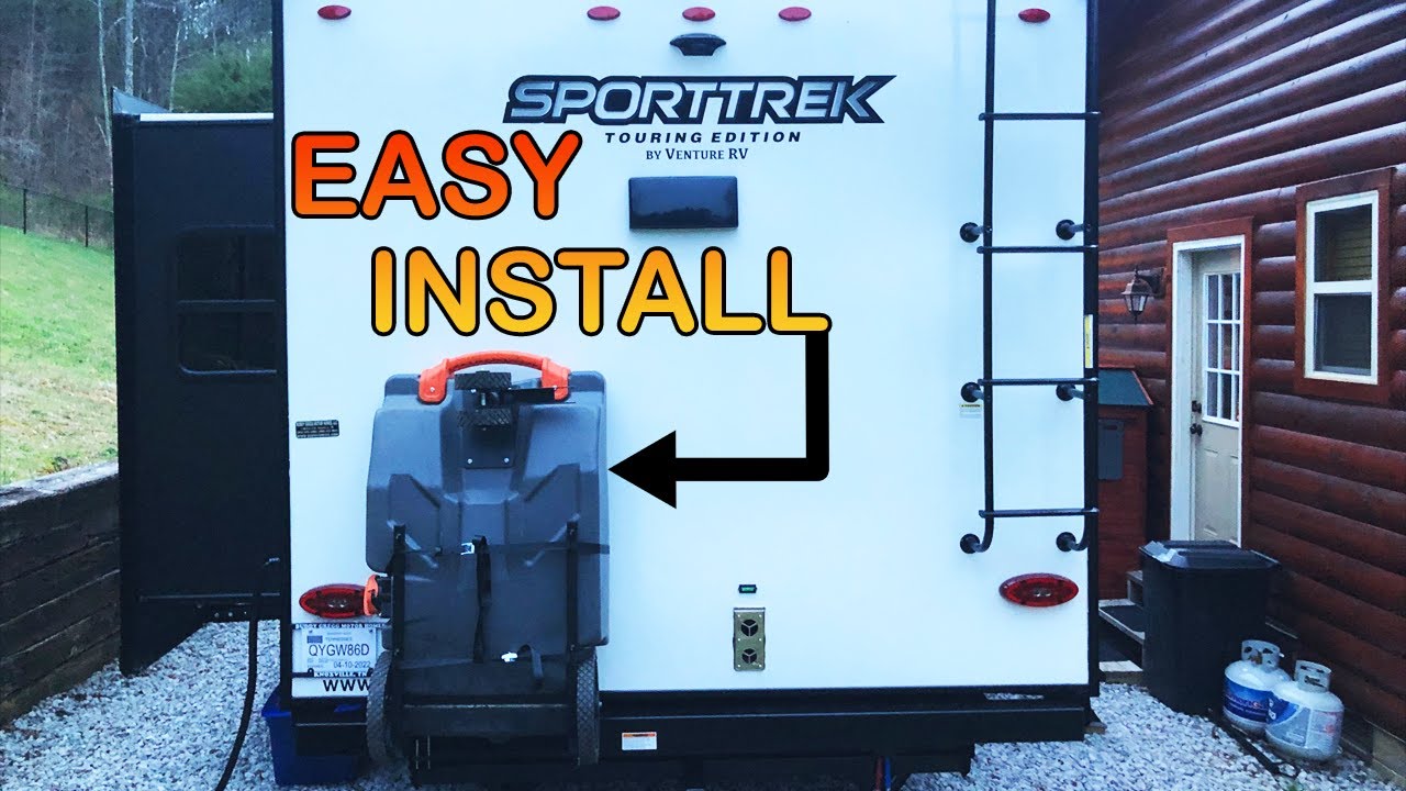 Camco Rhino Bumper Mount RV Tote Tank Carrier Easy Install YouTube