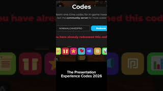 Celebrity The Presentation Experience 2026 Codes #roblox #thepresentationexperience Profile