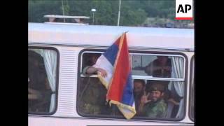 KOSOVO: SERB CIVILIANS HEAD OUT OF PRISTINA