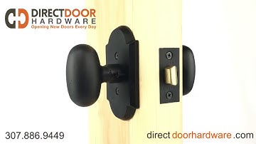 Emtek Bronze Egg knob with Style 1 Rosette in Flat Black