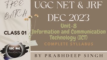 UGC NET Dec 2023 I Complete Information and Communication Technology (ICT) I PAPER-1 UNIT-8 CLASS-01