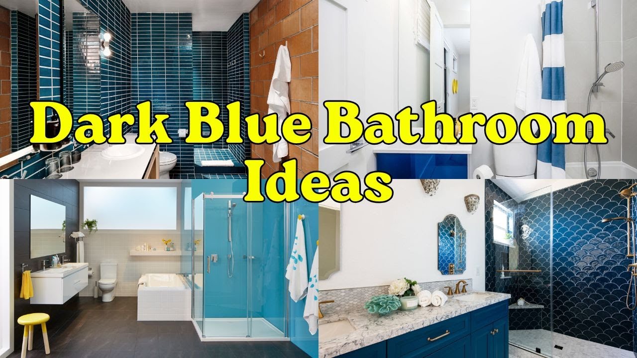 Идеи декора маленькой темно-синей ванной комнаты, которые привнесут спокойную роскошь в компактны...