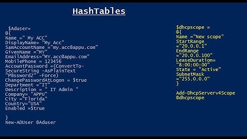 PowerShell Hash Tables