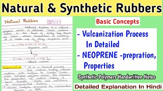 NATURAL AND SYNTHETIC RUBBERS | Vulcanization Process | Neoprene | BSc. Notes