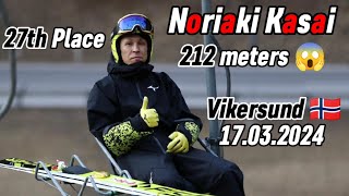 Noriaki Kasai 🇯🇵 (51 yo) jumps 212 meters!!! / Vikersund 🇧🇻 17.03.2024