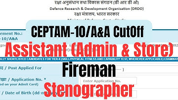 #drdo #ceptam10 a&a cut off 2023 #administrativeassistant #fireman #stenographer