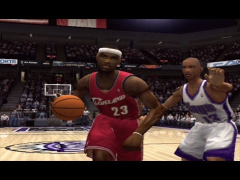 NBA Live 2004 PS2 | LeBron James Rookie Debut | Cavaliers vs Kings ...