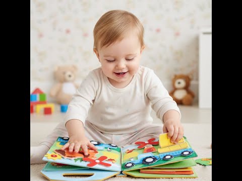 Развивающая книжка из фетра ферма игрушка бизиборд для малышей логическая папка бизибук животные цифры овощи, видео 1