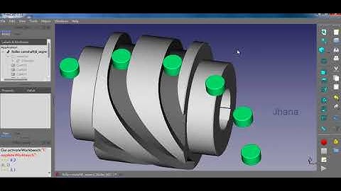 凸輪 in FreeCAD video 5：cylindrical cam indexing mechanism _Two-track motion simulation-1