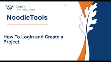 NoodleTools: How to Login and Create a Project