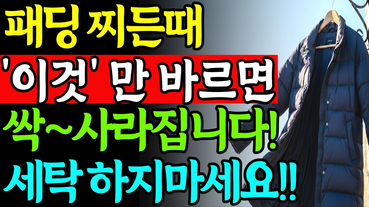 패딩 찌든때, '이것' 만 바르세요! 세탁할 필요없어요! 세탁소 영업비밀 대공개!!