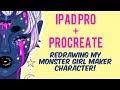 iPad Pro + Procreate Speedpaint | Redrawing my "Monster Girl Maker" Character | Keely Elle