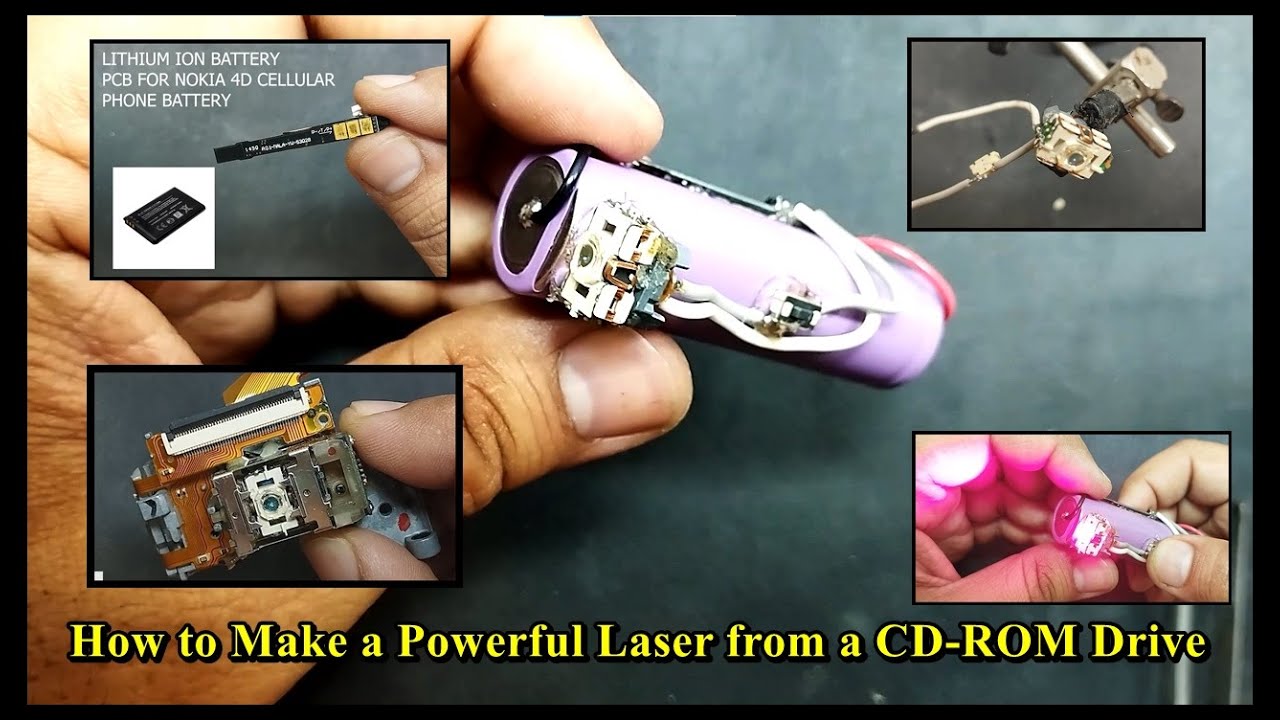 How to Make a Powerful Laser from a CD ROM Drive | Laser Light # ...