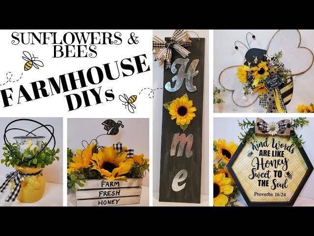 Bee Hive Decor Honey Bee Tiered Tray Decor Bumble Bee Decorations Summer  Spring Sunflower Decor for Home Farmhouse Kitchen Natural Bee House Bumble