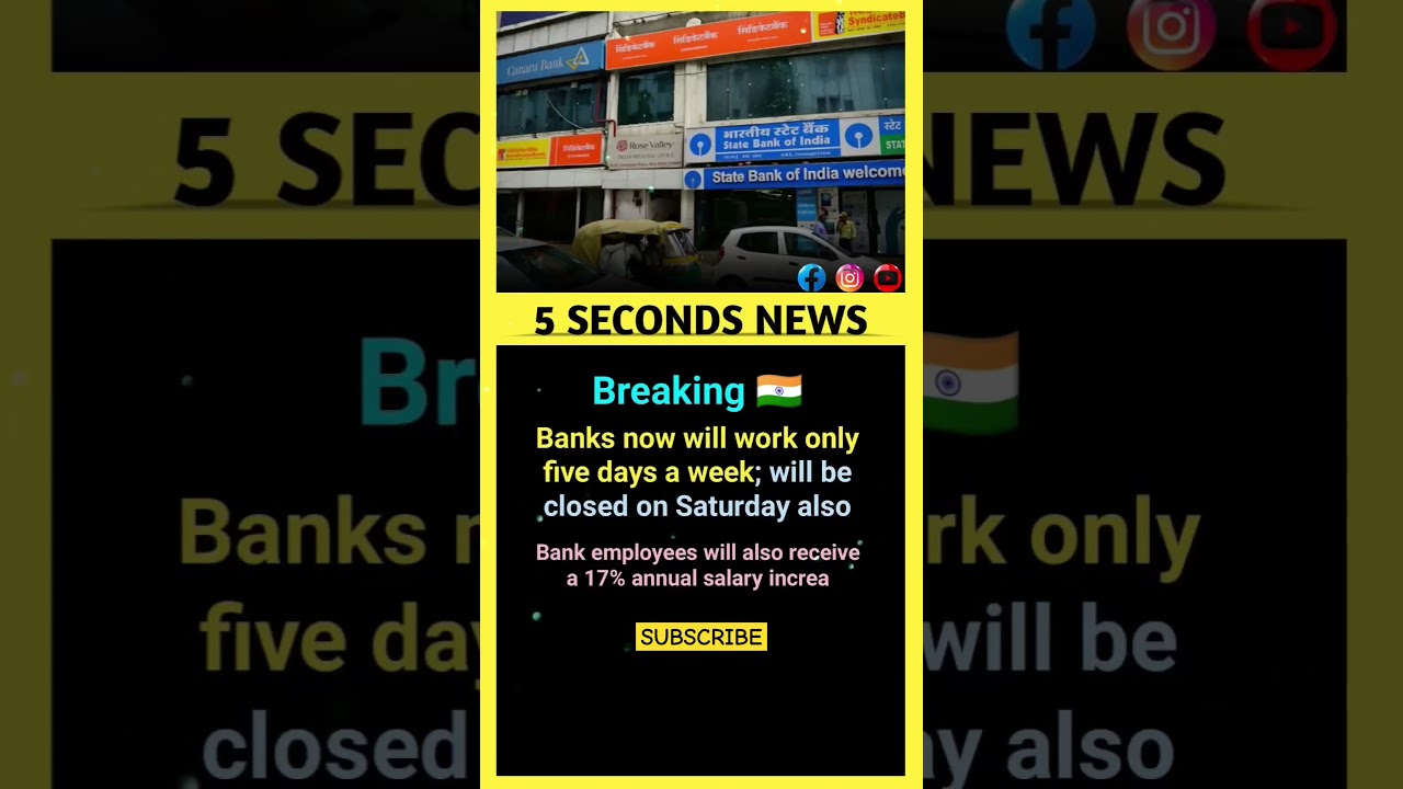 This means that banks will be closed on all Saturdays and Sundays