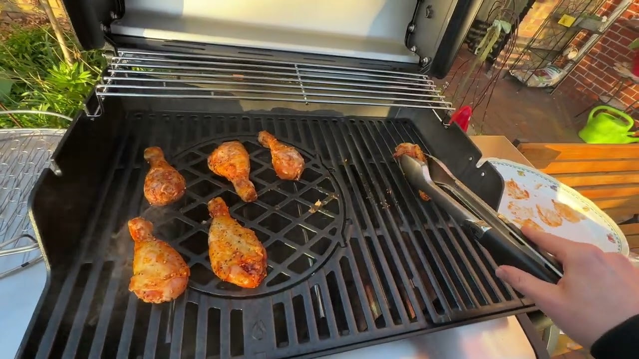 Hühnerteile (Hühnerbeine) zubereiten inkl. Sear Zone anbraten auf Weber Spirit Gasgrill Anleitung