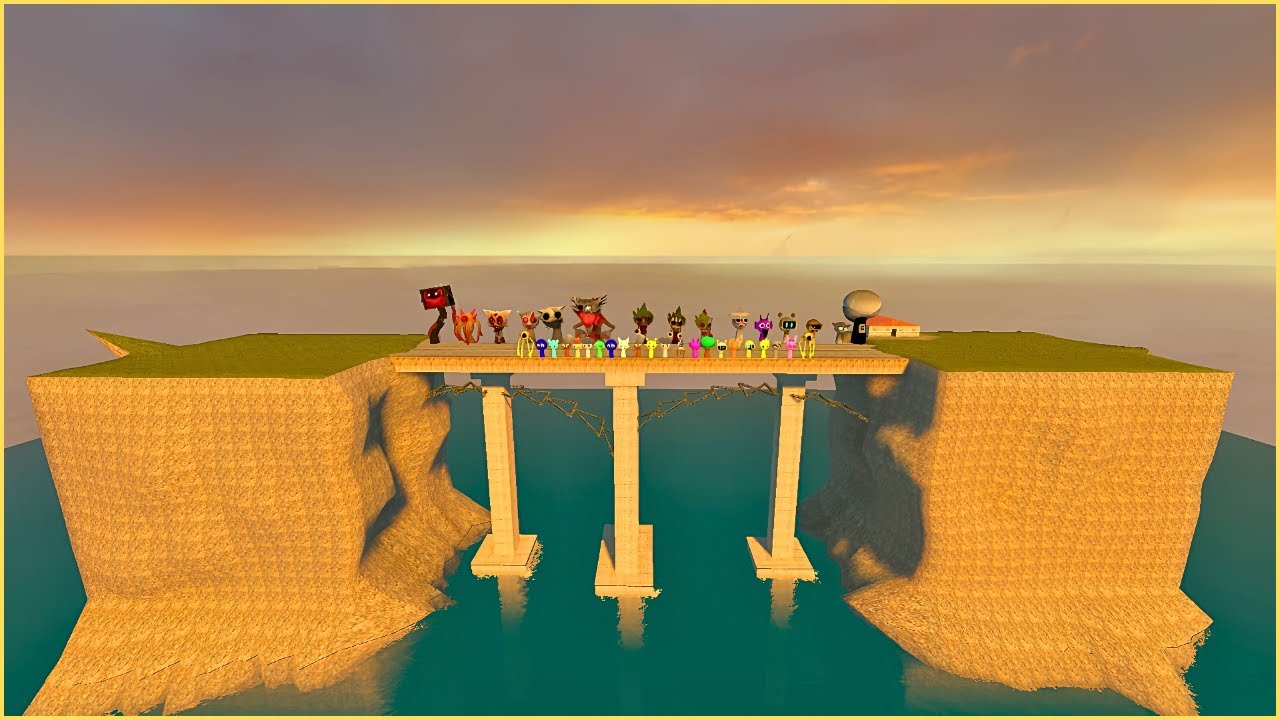 SPARTAN Kicks All Sprunki Characters into the gm_Bridge Pit | Garry’s Mod