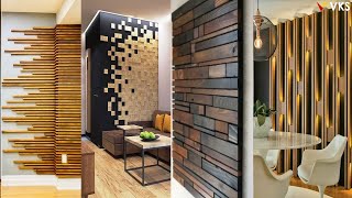 Living Room Wooden Wall Decorating ideas | Wall Interior For Living Room | Accent Wall Panel  Lights