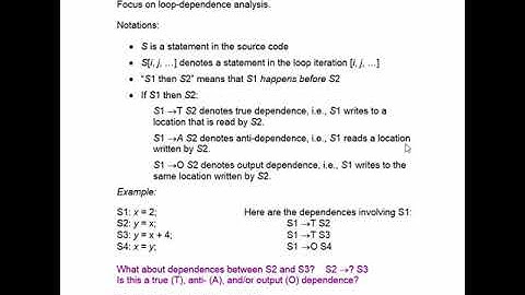 Lecture 4c. Loop-dependence analysis