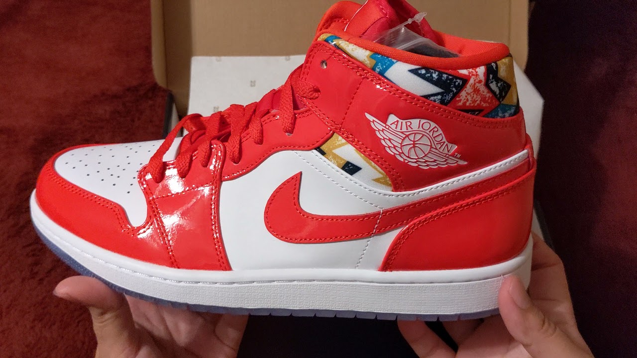 Air Jordan 1 Mid SE Barcelona Sweater/Mountainside Chile Red/White-Pollen  DC7294-600 Unboxing/Review - YouTube