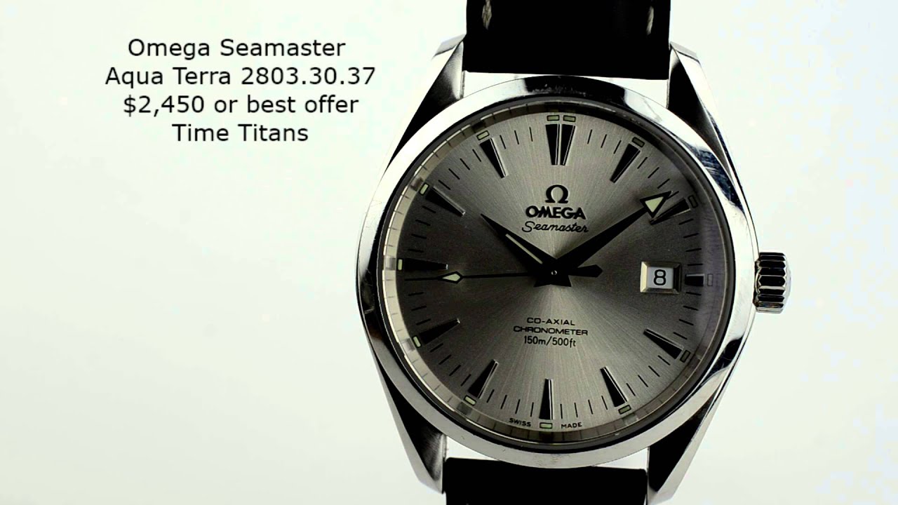 Omega Seamaster Aqua Terra Co-Axial Chronometer 2803.30.37 39.2MM Cal. 2500 COSC - YouTube
