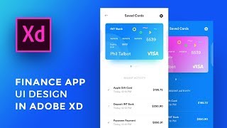 Design Finance App UI Adobe Xd For iPhone Xs - Speed Art Tutorial