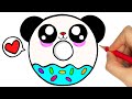How to draw a cute donut kawaii easy step by step  dibujos kawaii  desenhos kawaii