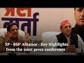Key Highlights: SP - BSP Alliance