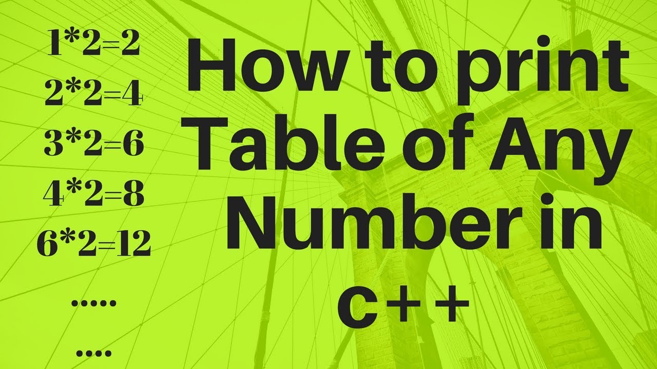 how to print table of any number in c hindi urdu youtube