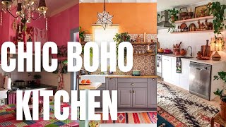 Chic Boho Kitchen Ideas. Colorful Bohemian Kitchen Decoration.