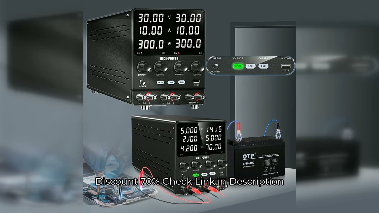NICE-Power Dual Lab Power Supply 30V 10A Adjustable 3 Channel 60V 120V 240V Digital Bench Power Sour