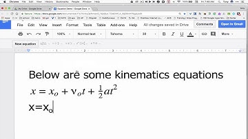 Equations in Google Docs using formatting tools