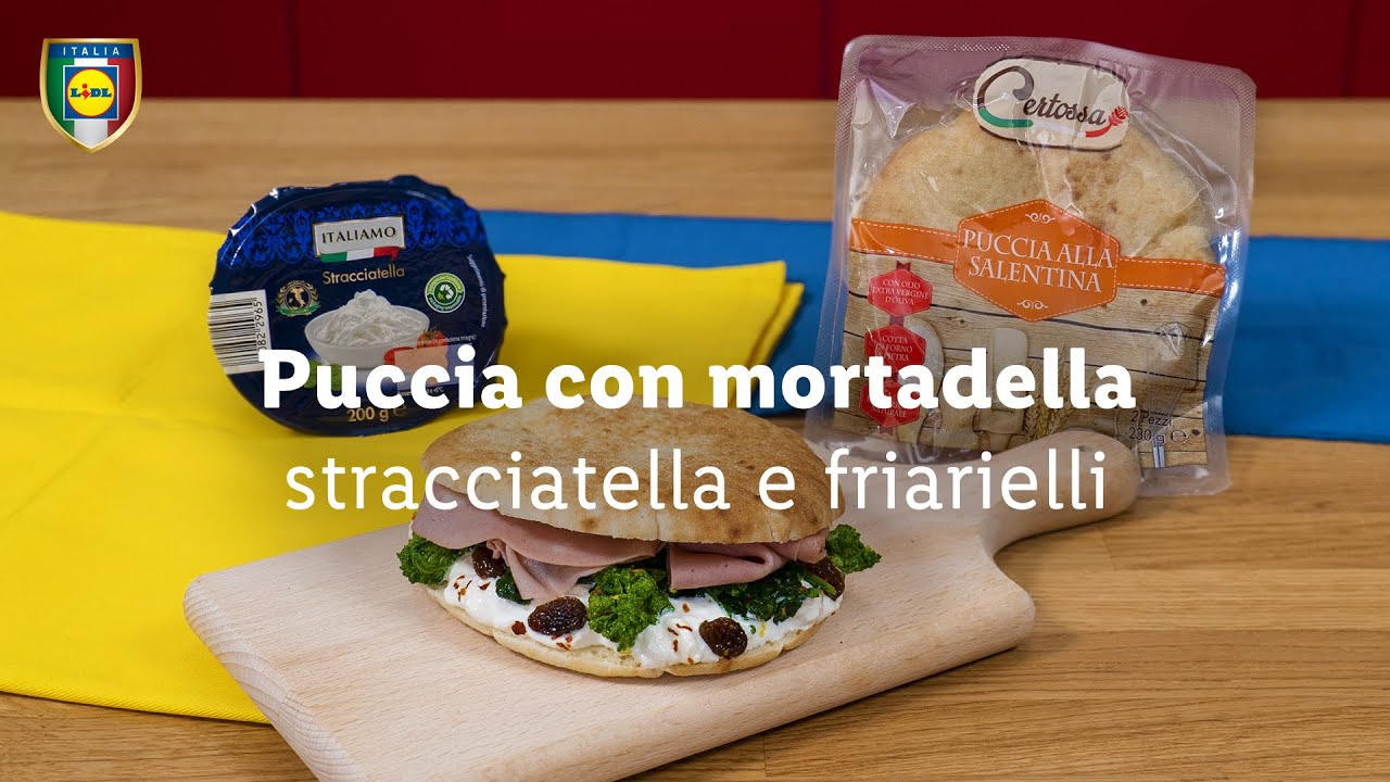 Puccia con mortadella, stracciatella e in - Lidl | Camicia Italia friarielli YouTube | Chef
