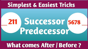 Predecessor / Successor ..what comes before/after..