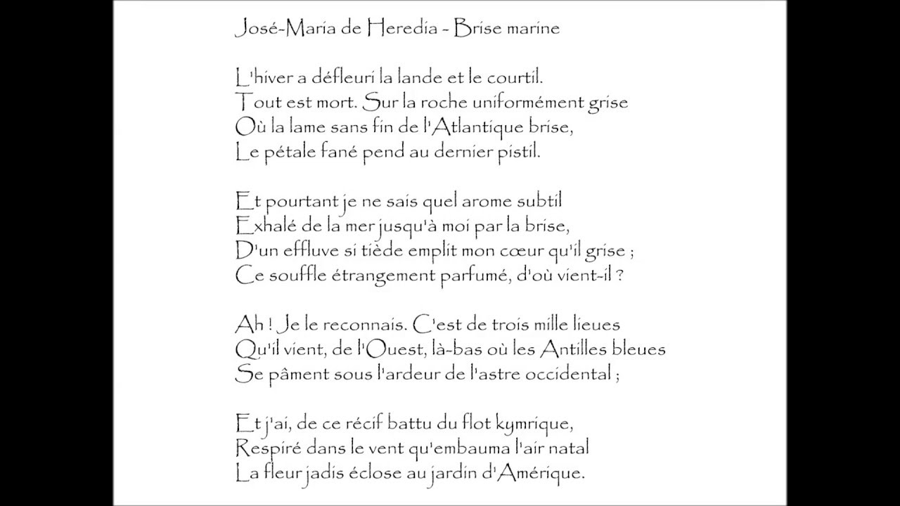 José Maria De Heredia Poeme Celebre
