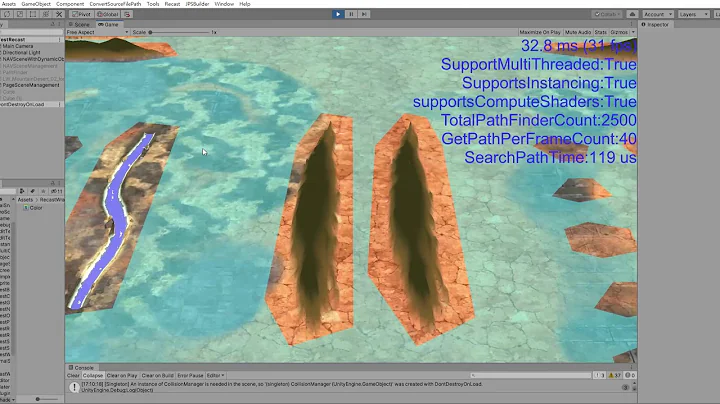 Huge Recast scene With huge dynamic obstacle...