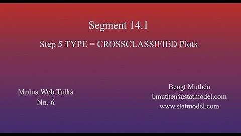 Using Mplus To Do Dynamic Structural Equation Modeling - Segment 14.1, Step 5 TYPE=CROSSCLASSIFIED
