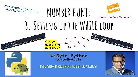 3. Number Hunt activity: Setting up the while loop