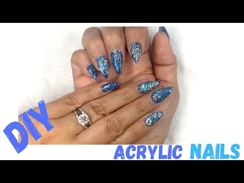 STILETTO NAILS SHORT |HOW TO DO SHORT ACRYLIC NAILS *MERMAID STYLE* | DIY SHORT STILETTO NAILS